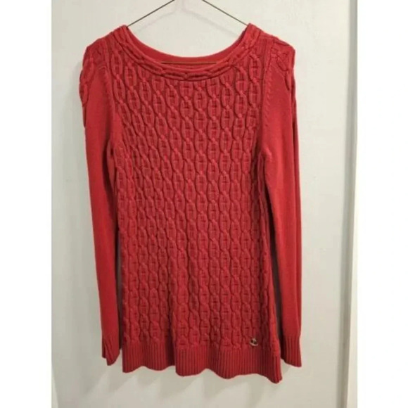 Nautica Red Womens Cable Knit Pullover Sweater- Size Small- No flaws. No defects - Picture 2 of 12
